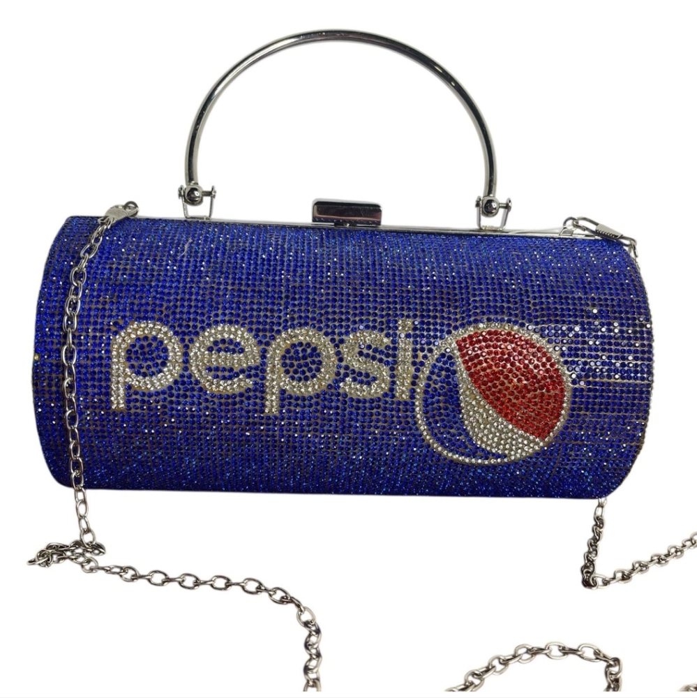 Pepsi Blue Rhinestone Clutch Bag - Picture 5 of 11